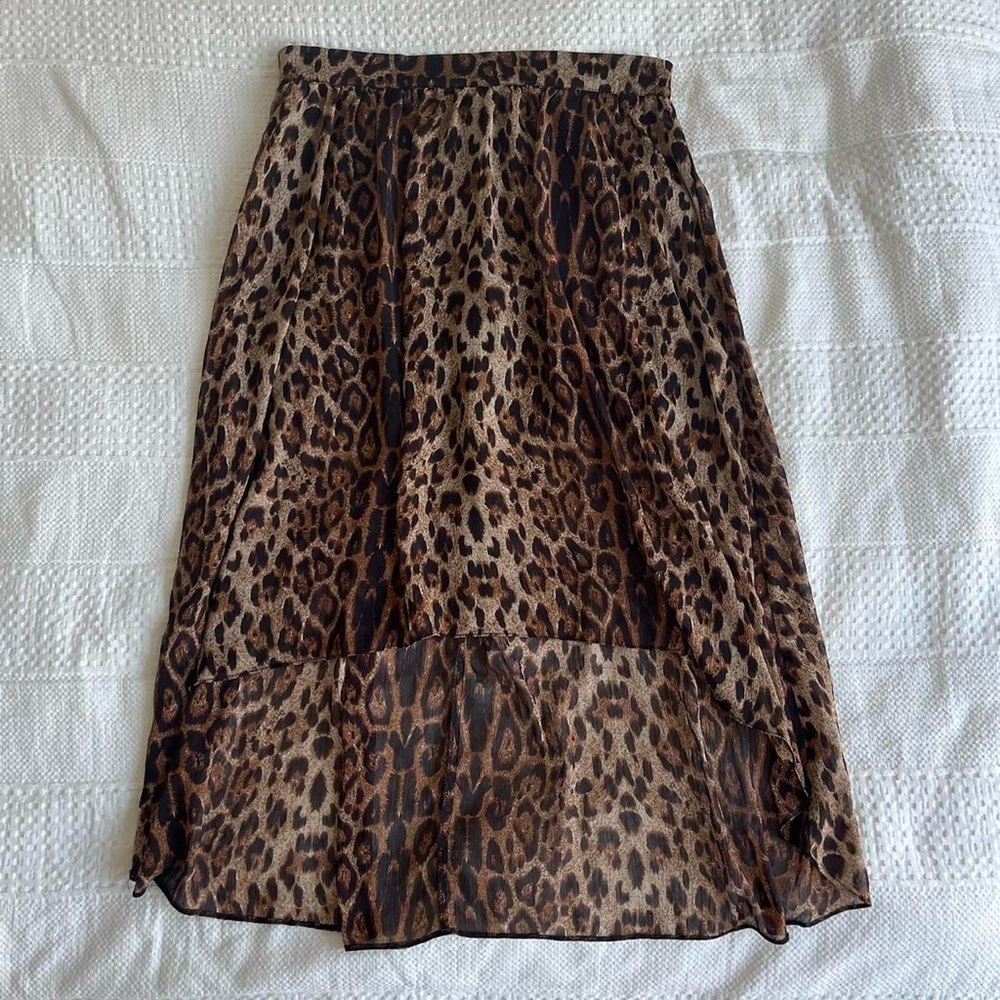 Vintage High Low Leopard Print Skirt 🐆